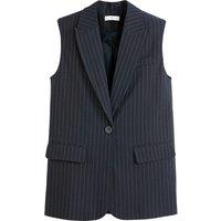 Recycled Striped Sleeveless Blazer