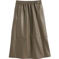 Recycled Midi Skirt in Faux Leather