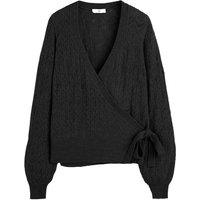 Wrapover Blouson Sleeve Cardigan