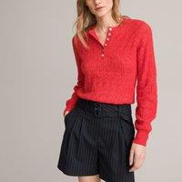 Pointelle Grandad Collar Jumper