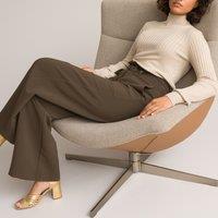 Recycled Wide Leg Trousers with Paperbag Waist, Length 31.5"
