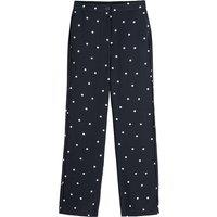 Wide Leg Trousers in Polka Dot Print with High Waist, Length 30"