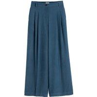 Wide Leg Trousers with Pleat Front, Length 30"