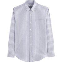 Striped Cotton Oxford Shirt in Regular Fit with Button-Down Collar