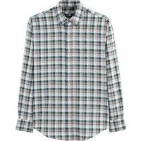 Checked Cotton Shirt in Regular Fit with Spread Collar