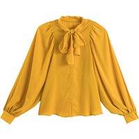 Recycled Pussy Bow Blouse with Long Sleeves