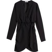 Recycled Mini Wrapover Dress with Lace Details