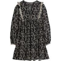Full Ruffled Mini Dress with Puff Sleeves