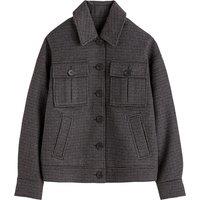 Checked Buttoned Jacket with Button Fastening