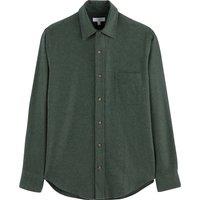 Brushed Cotton Shirt in Regular Fit with Spread Collar
