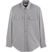 Lightweight Cotton Flannel Shirt in Regular Fit with Spread Collar