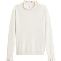 Recycled Cashmere/Wool Jumper with Ruffled Collar