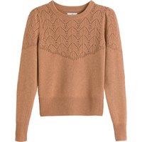 Recycled Cashmere/Wool Jumper in Pointelle Knit with Crew Neck