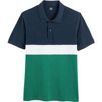 Colour Block Polo Shirt in Cotton with Short Sleeves