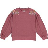 Puff Sleeve Sweatshirt in Cotton Mix with Crew Neck