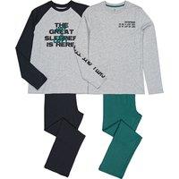 Pack of 2 Pyjamas in Slogan Print Cotton