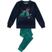Dinosaur Print Velour Pyjamas in Cotton Mix