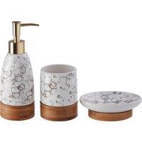 3pc Bubble Print Bamboo Bathroom Set