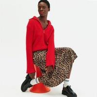 Recycled Full Midaxi Skirt in Leopard Print