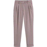 Recycled Pleat Front Trousers in Houndstooth Check, Length 26"