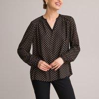 Floral V-Neck Blouse with Long Sleeves