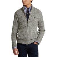Cotton Cable Knit Cardigan with Zip Fastening