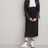 Recycled Pleated Maternity Skirt in Polka Dot Print