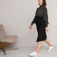 Wrapover Midi Maternity Skirt