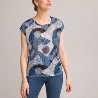 Printed Crew Neck T-Shirt with Short Sleeves