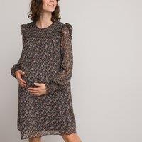 Recycled Ruffled, Maternity Dress in Floral Print