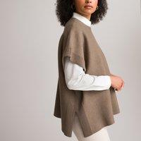 Milano Knit Poncho with Crew Neck