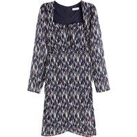 Recycled Animal Print Dress with Square Neck