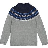 Jacquard Chunky Knit Jumper with High Neck