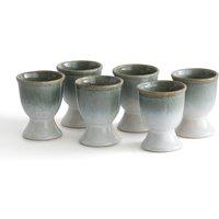 Set of 6 Paloum Glazed Stoneware Egg Cups