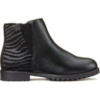 Kids Ankle Boots with Zebra Print Details