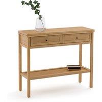 Gabin Solid Pine & Cane Double Level Console Table