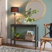 Gabin Solid Pine & Cane Double Level Console Table