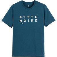 Slogan Print Cotton T-Shirt with Crew Neck, Made in Europe