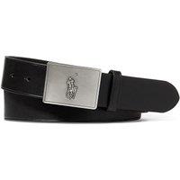 Polo Player Leather Belt with Plaque
