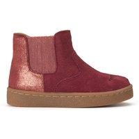 Kids Leather Ankle Boots with Embroidered Face