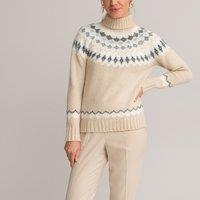 Turtleneck Jumper in Chunky Jacquard Knit