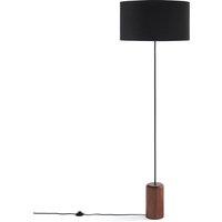 Noyana Walnut, Metal & Cotton Floor Lamp