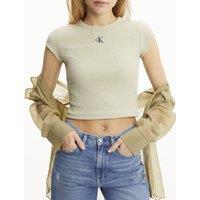 Cropped Crew Neck T-Shirt with Short Sleeves