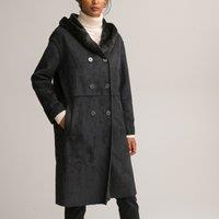 Long Buttoned Hooded Coat