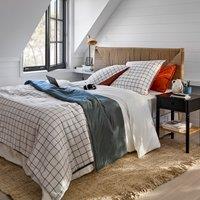 Armino Square Checked 100% Washed Cotton Pillowcase