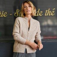 Recycled Chunky Knit Cardigan with Zip Fastening