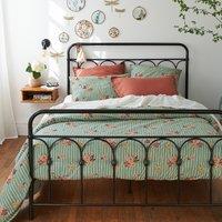 Miranda Floral Striped 100% Washed Cotton Duvet Cover