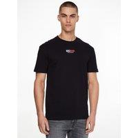 Peached Entry Flag T-Shirt with Logo Print and Crew Neck in Cotton