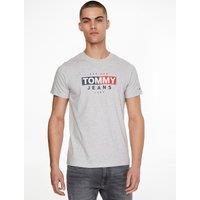 Entry Flag Cotton T-Shirt with Logo Print and Crew Neck