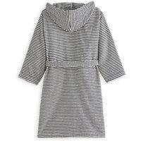 Malo Striped Hooded 100% Cotton Terry Bathrobe